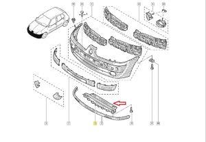 Defletor Inferior Para-choque Renault Clio II 8200104134