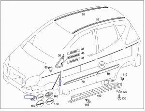 Emblema Lateral Classic Mercedes Benz Classe A  A1688175220