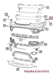 Kit de Suporte Guia do Para-choque Dianteiro Dodge Journey Original