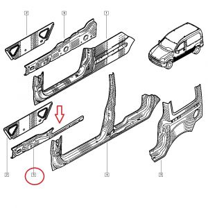 Reforço Lateral Inferior Porta Lado Esquerdo Renault Kangoo 7782254766